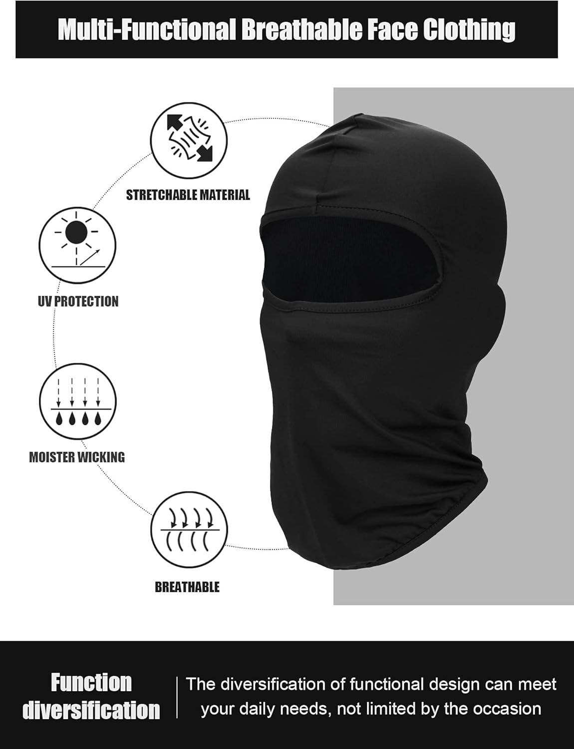 SATINIOR 9 Pack Ski Mask for Men Balaclava Full Face Shiesty Mask Breathable Summer Windproof Hood for Motorcycle Snowboard