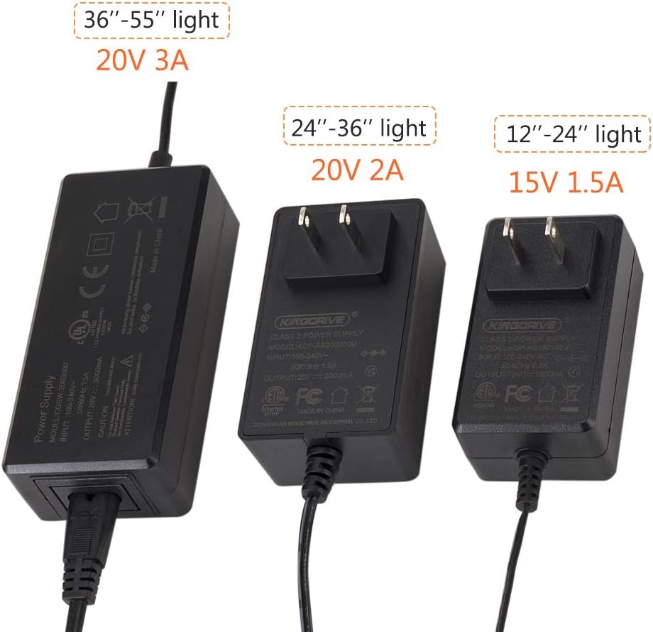 hygger DC 20V 3.6A Power Adapter Plug Aquarium Light Switching Power Supply for 957 016 129 hygger Light Replacement Parts