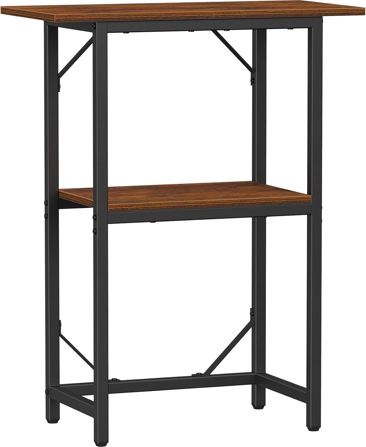 Snughome 10-20 Gallon Fish Tank Stand, Aquarium Stand 2-Tier Storage Shelves, Heavy Duty Terrarium Stand for Home Office Fish Tank Shelf, 24" L x 11.81" W x 30.71" H, Rustic Brown