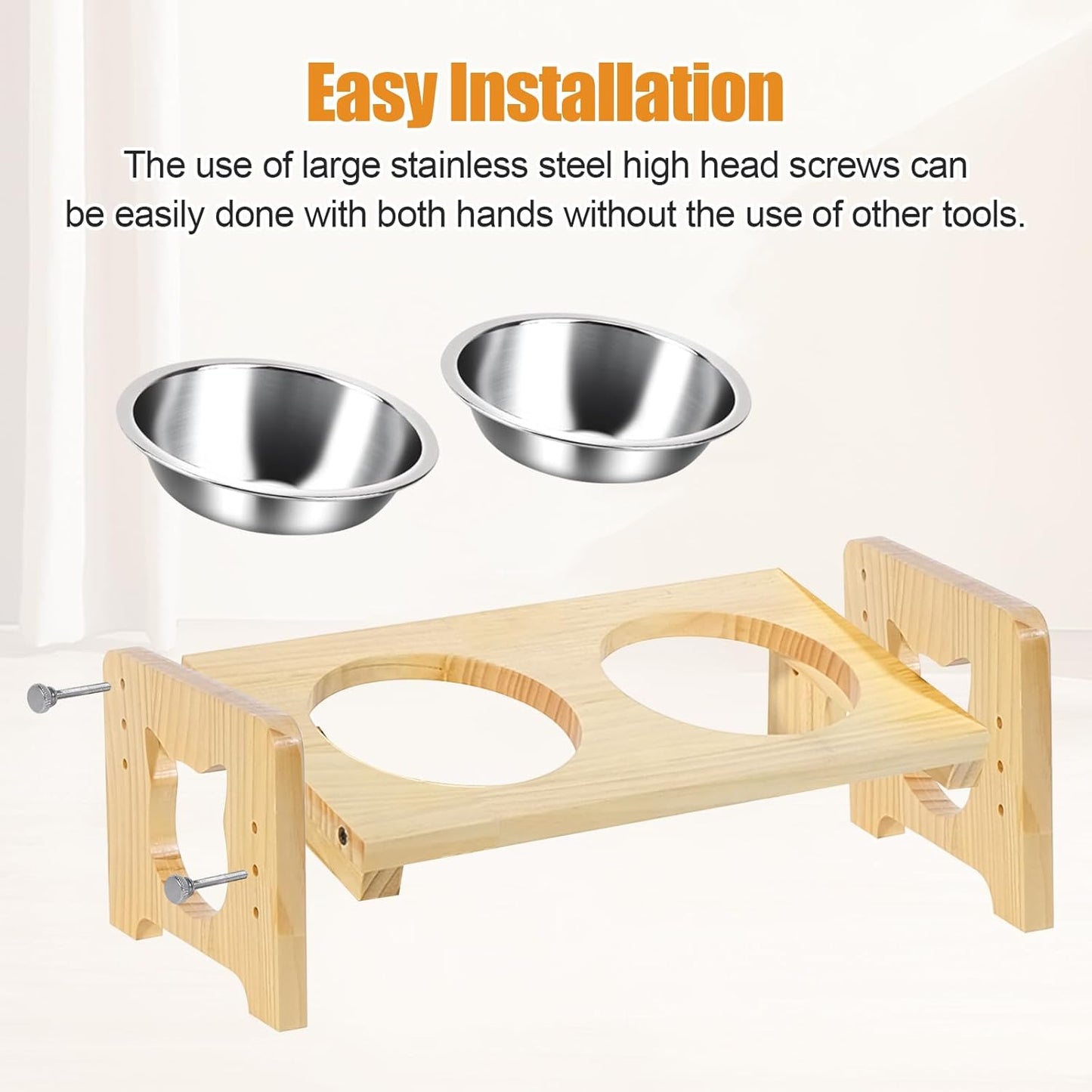 Upgraded Elevated Cat Food and Water Bowl Set, Raised Kitten Bowls for Indoor, Cats Dishes for Feeding & Watering
