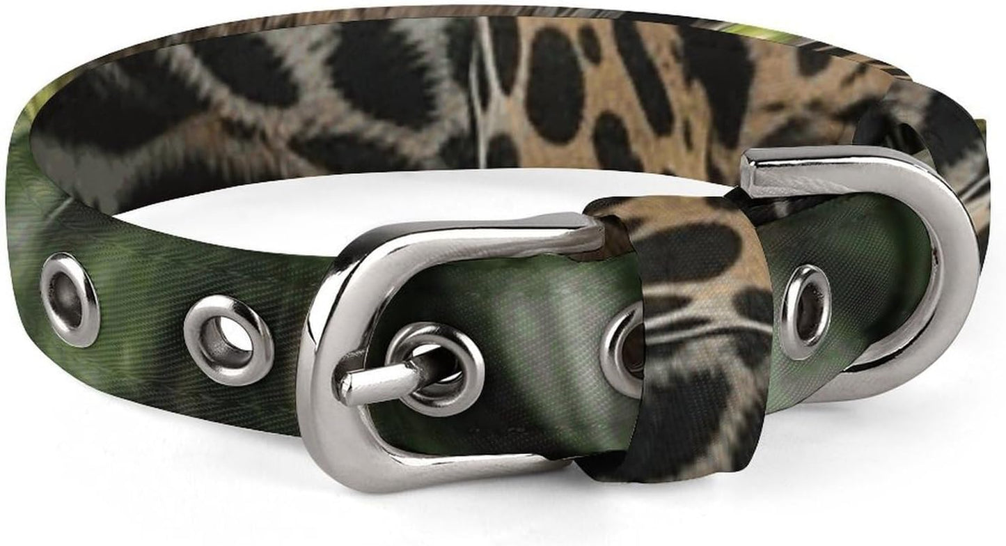 Jaguar Cat on Tree Trunk Waterfall Dog Collar with Buckle Adjustable Martingale Pet Collars Cute Female Male Puppy Collar Soft Waterproof Cat Collars for Small Medium Dogs