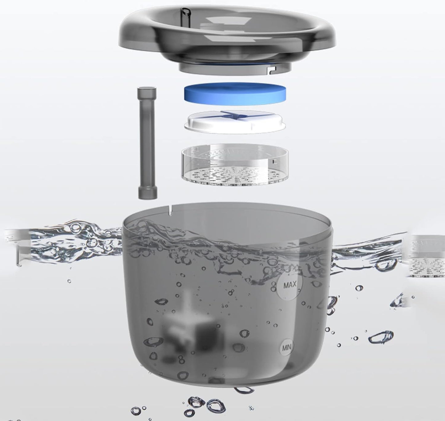 Cat Water Fountain 1.6L/54oz, Pet Water Fountain with Visible Water Level and Smart Pump, Super Quiet Automatic Cat Dog Water Bowl Dispenser with Filter for Dogs Cats,Green