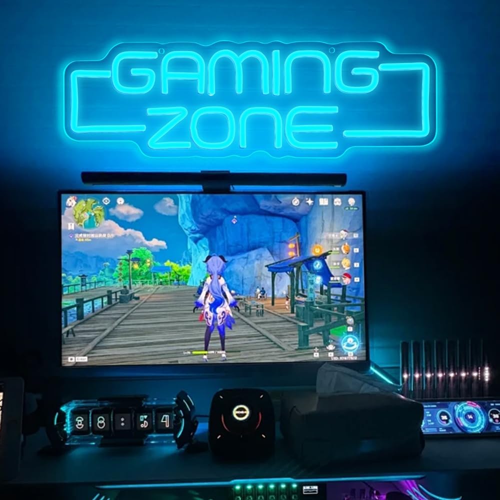 Gaming Zone Neon Sign,Game Zone Neon Sign for Teens Gamer Room Decor，Gaming Light Neon Sign for Gaming Wall Decor，Led Neon Gaming Sign for Gamer Gifts Boys