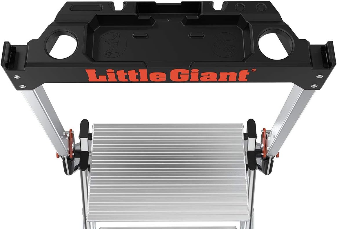 Little Giant Ladders, Jumbo Step, 2-Step, 2 foot, Step Stool, Aluminum, Type 1AA, 375 lbs weight rating, (11902), Silver