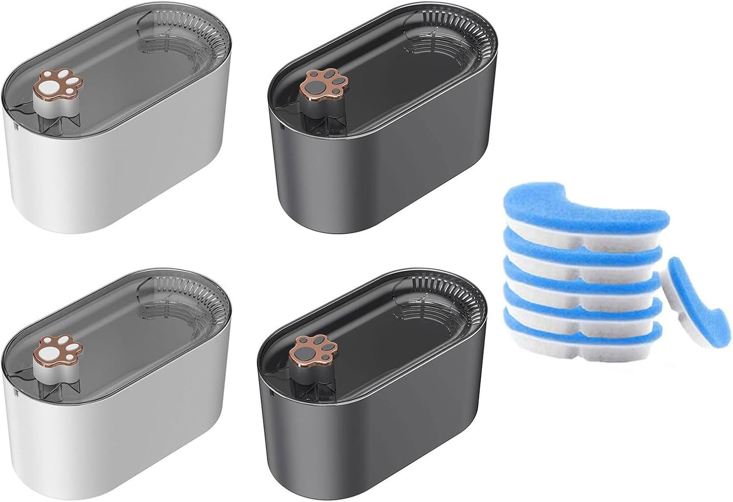 Cat Water Fountains Automatic Pet Drinking Bowl Quiet Water Dispenser 3000mL Large Capacity Multiple Layer Filtration