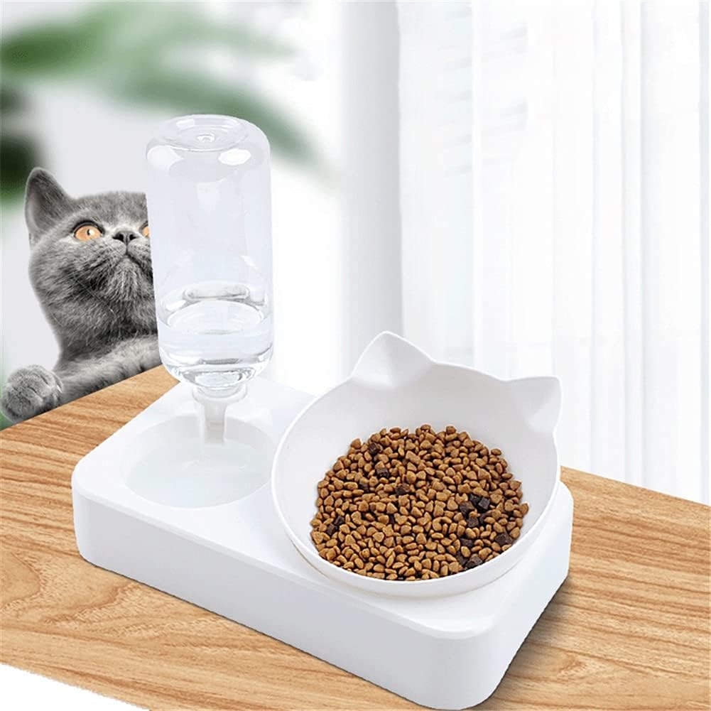 Cats Bowl Automatic Feeder Dog Food Bowl Puppy Water Dispenser Double Dog Bowl Raised Stand Dish Bowls for Cats Dogs (Size : Large) (Small)