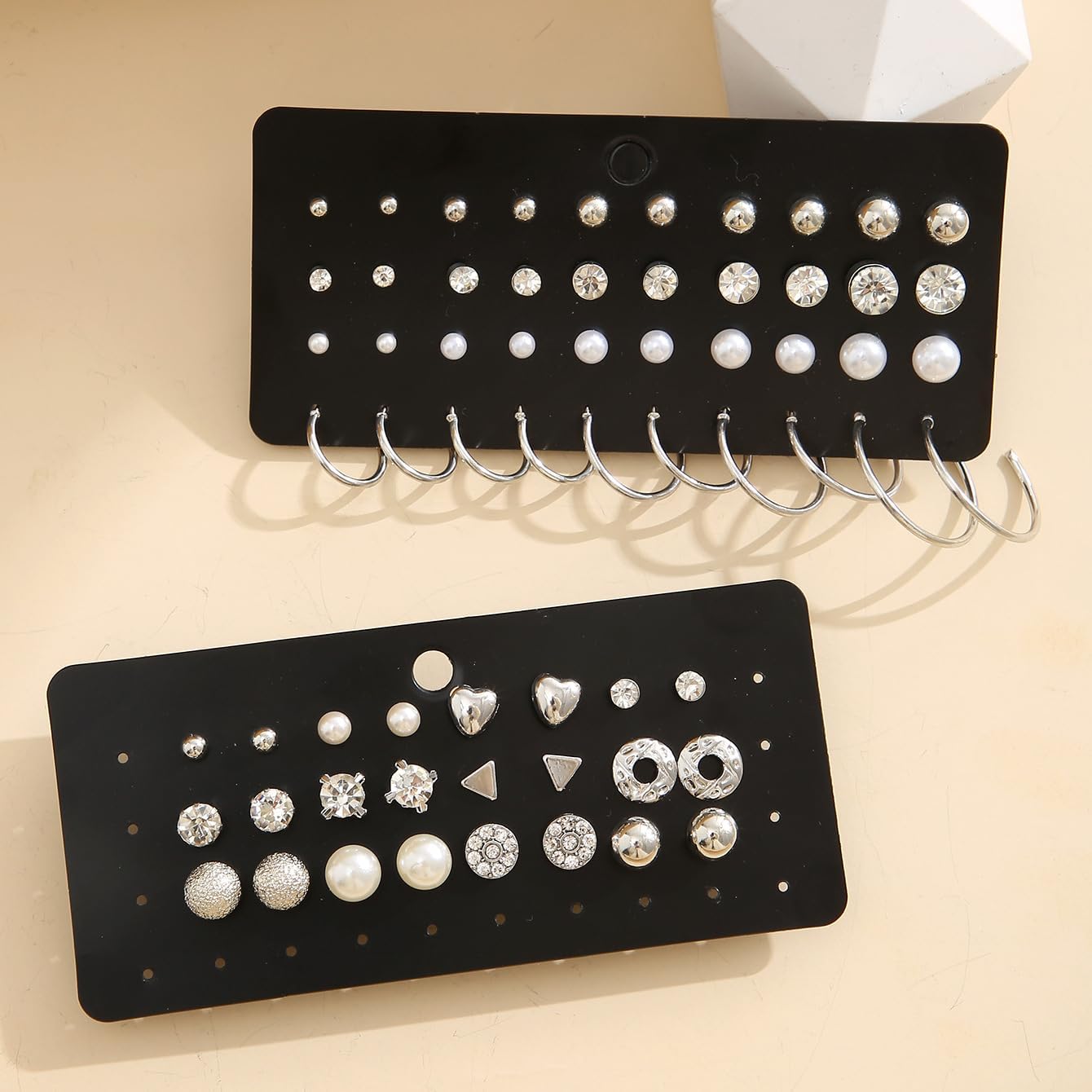 116 Pcs Silver Jewelry Set with 7Pcs Layered Necklace, 11 Pcs Bracelet and 22pcs Hoop Earrings ,22pcs Knuckle Rings,54pcs stud earrings Jewerly set For Women Valentine Anniversary Birthday Friendship Gift