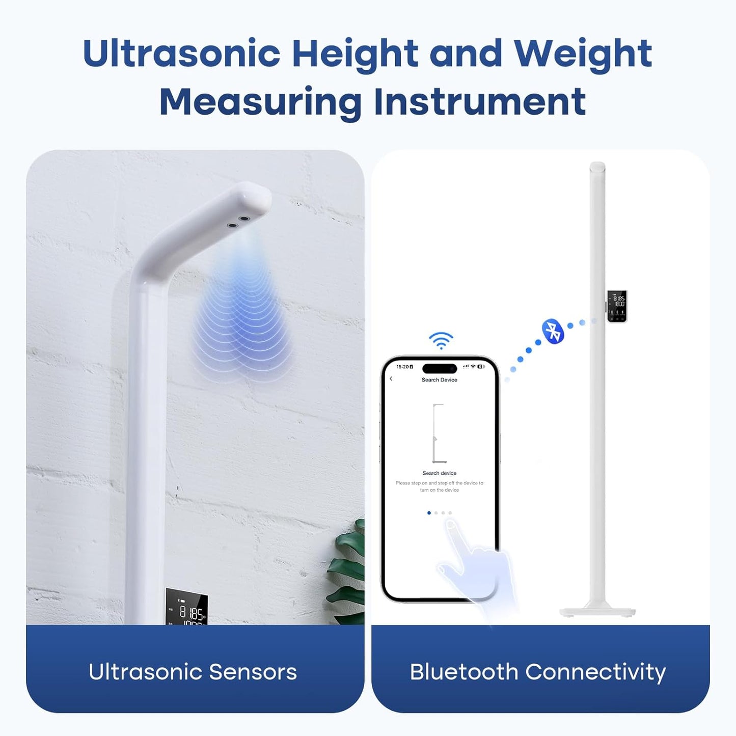 GE Digital Physician Scale BMI: Ultrasonic Electronic Height and Weight Scale 76” Height Measuring Device Accurate Body Weight 485 lb/220 kg Capacity
