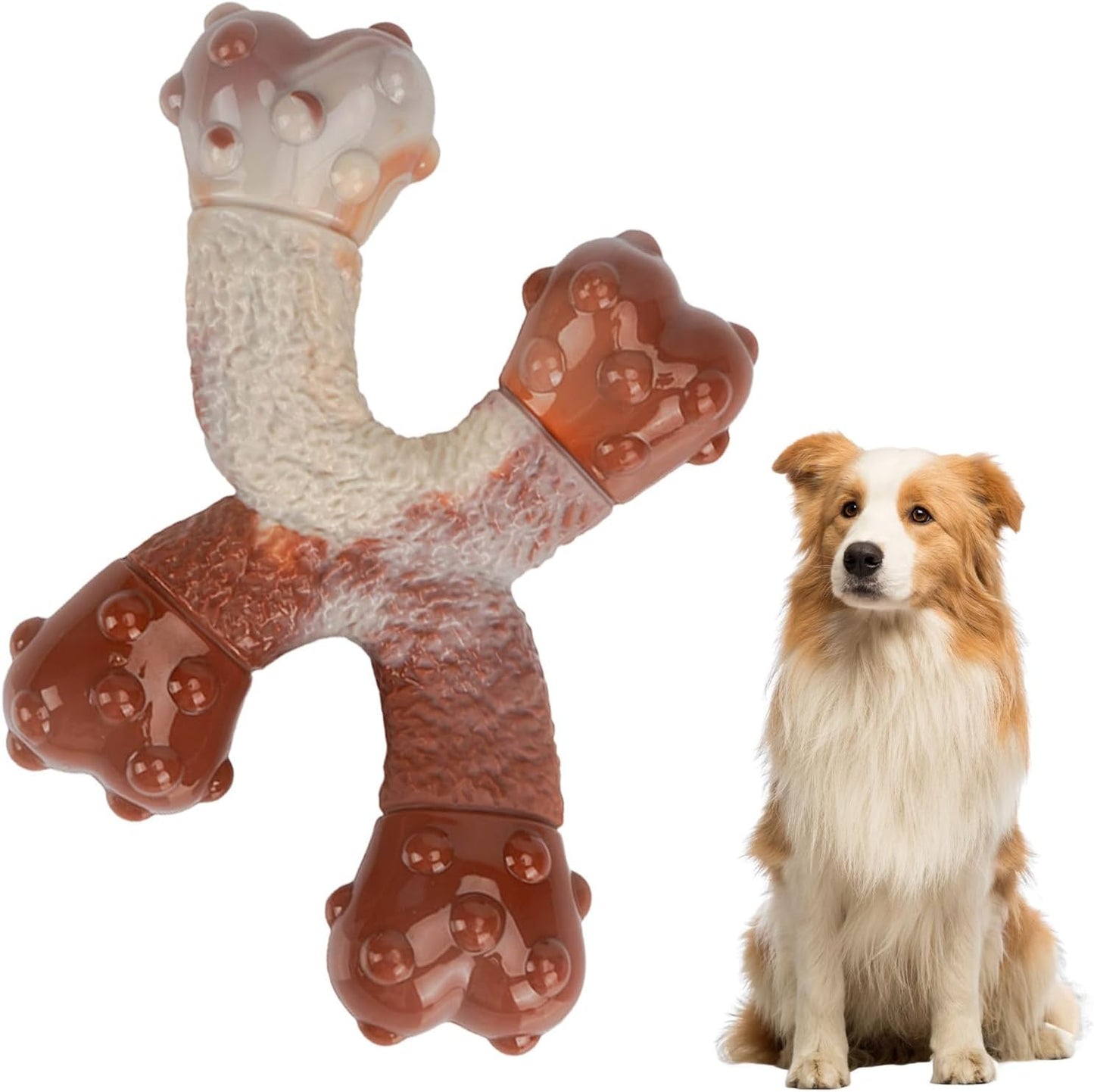 Dog Chew Toys for Aggressive Chewers - Durable Nylon Bones for Boredom Relief & Anxiety, Bacon Flavored Teething Chews for Large Dogs, Tough Chew Toy to Clean Teeth