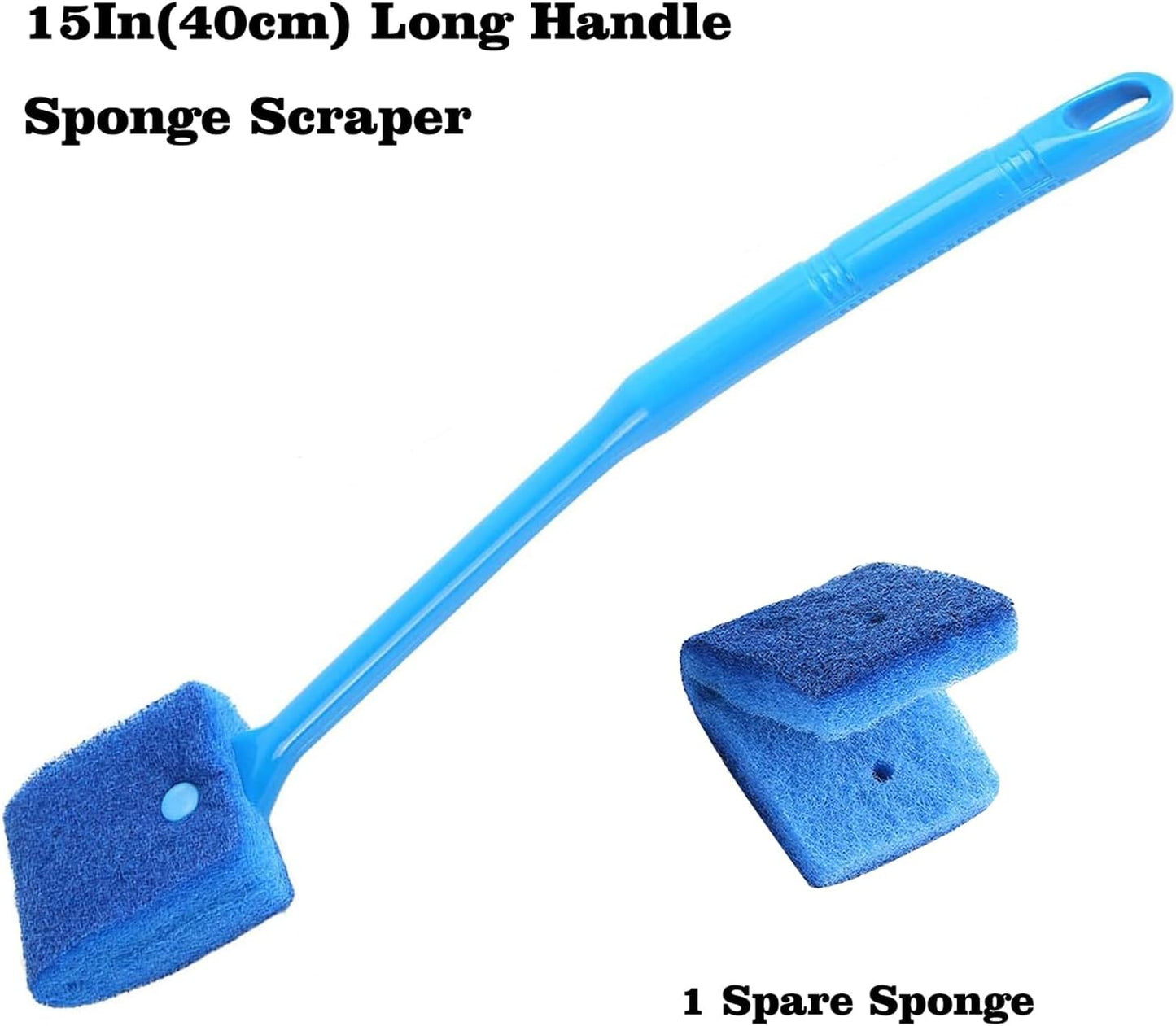 Carefree Fish Aquarium Gravel Cleaner 15~30In with 6Ft Water Hose Fish Tank Water Changer Sand Vacuum with Skimmer Net and Long Handle Sponge Brush Algae Scraper