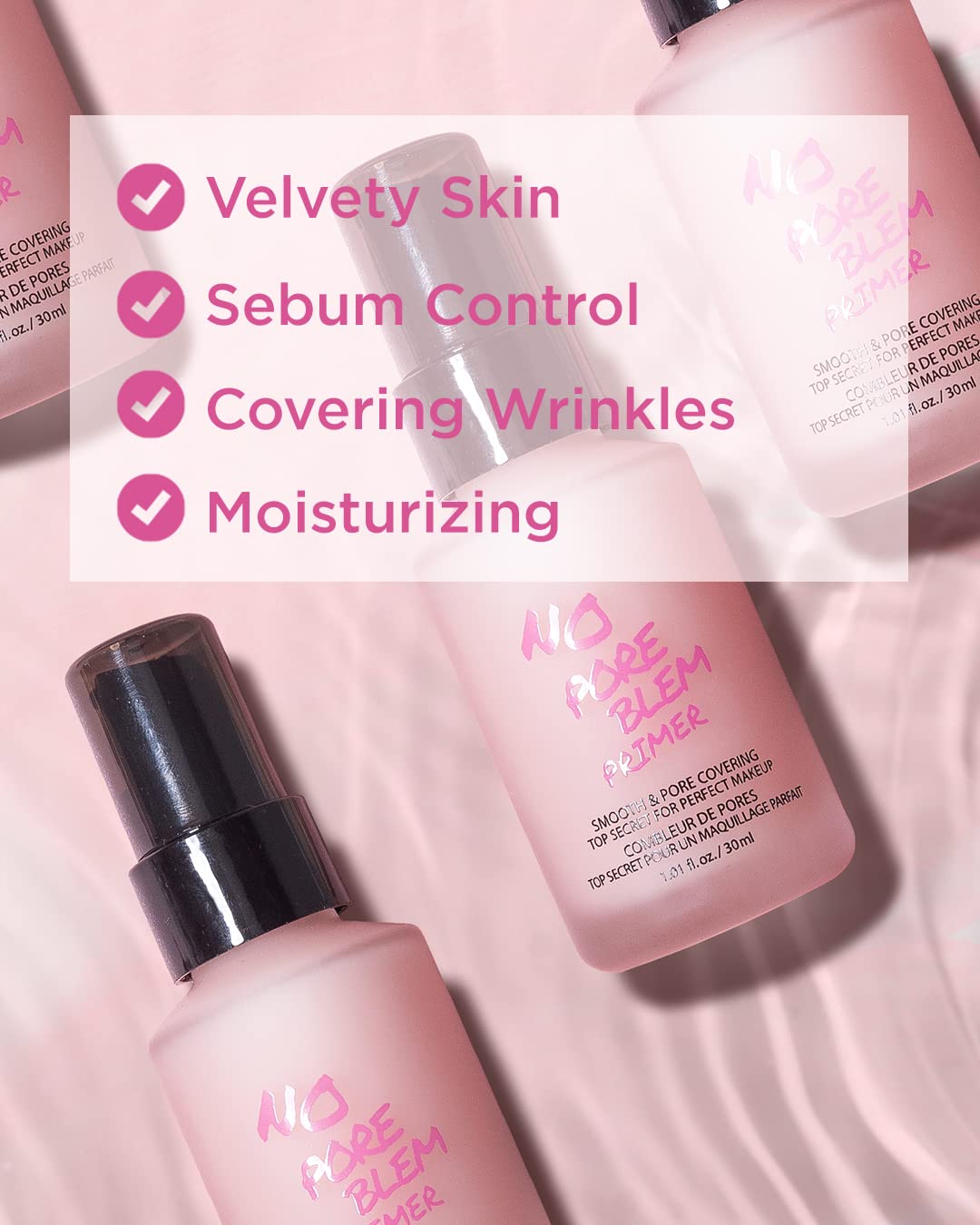 TOUCH IN SOL No Poreblem Primer – Pore Primer for Korean Makeup, Mattifying Primer for Oily Skin, Pore Eraser for Large Pores, Blurring Finish from K Beauty (1.01 fl.oz/30ml)