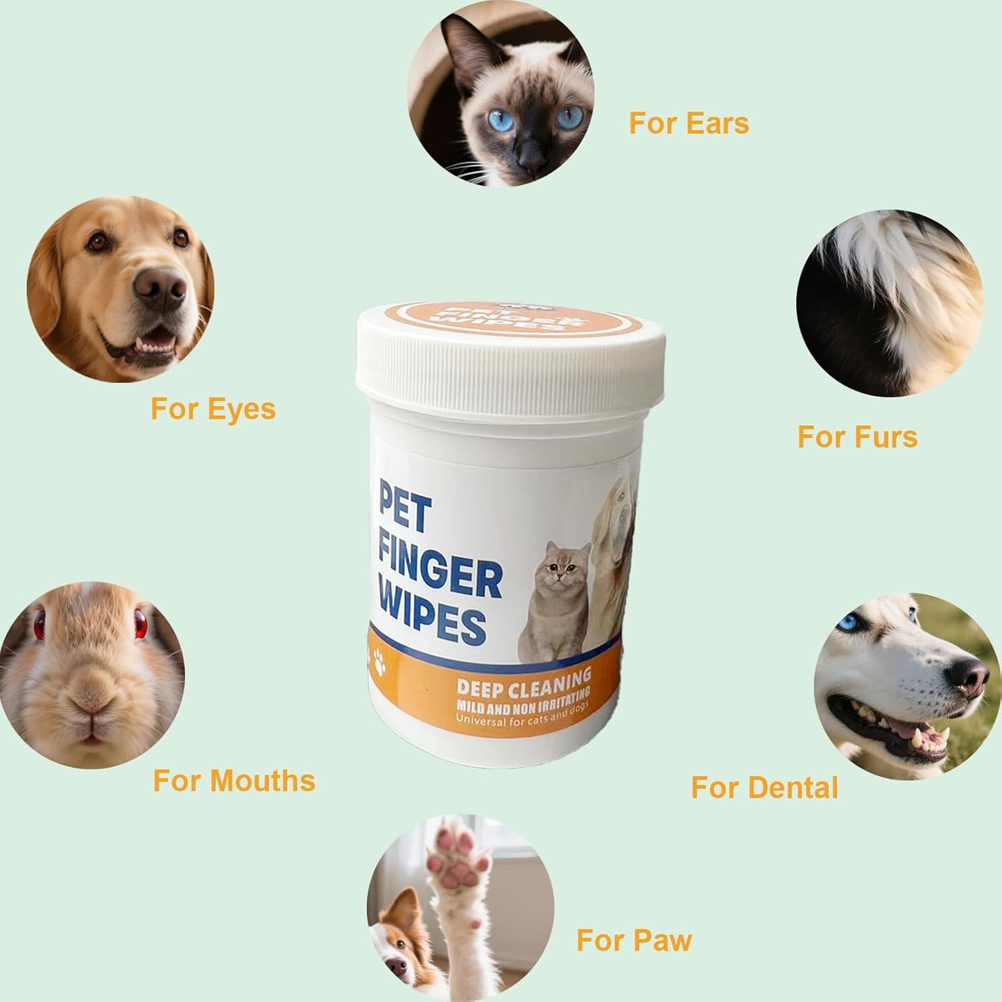 Poop Bags for Dogs, Poop Bags Rolls and Small Trash Bags for Waste Clean up and Dog Ear Wipes, Cleaner for Dog Ear Infection Treatment, Gentle and Safe Pet Ear Cleaning Finger Wipes
