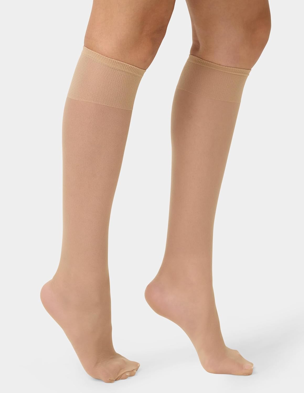 No nonsense Women's Sheer Knee Highs with Comfort Top Nylon Trouser Stockings Value Pack
