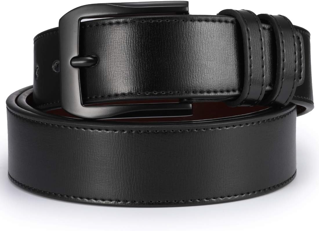 beltox fine Men’s Casual Leather Jeans Belts 1 1/2” Wide 4MM Thick Alloy Prong Buckle Work Dress Belt for Men