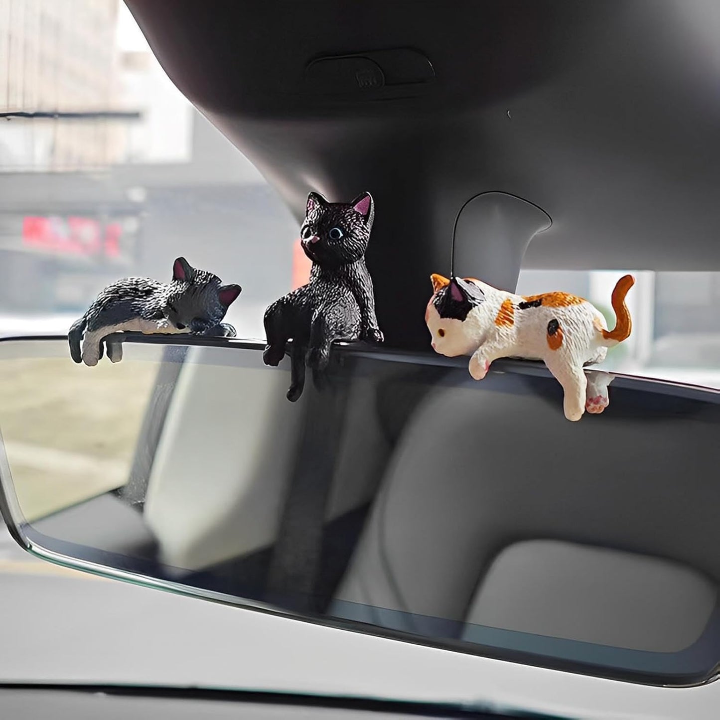 Cat Car Interior Accessories Dashboard Decorations, Set of 12 Cute Car Dash Decor Rearview Mirror Ornament for Women Girl Cute Anime Decor for Home Garden Office