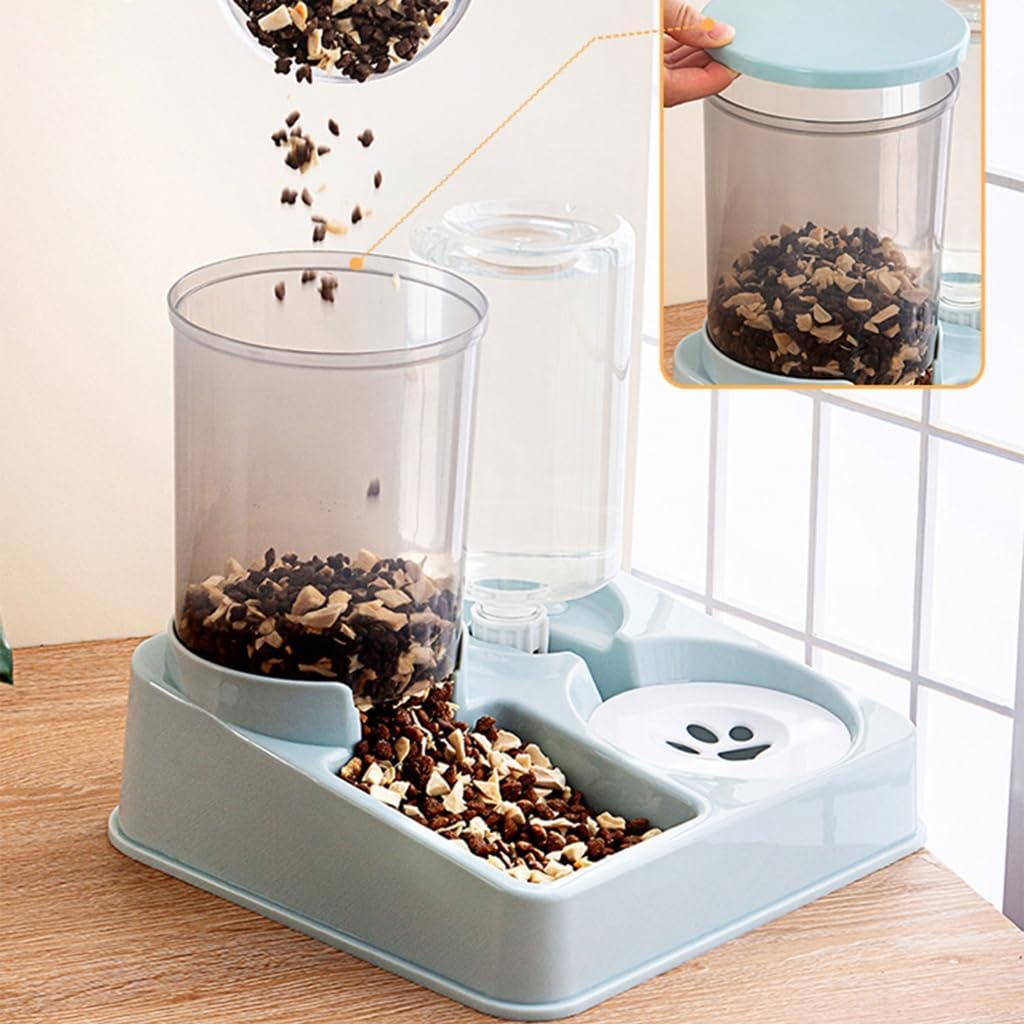 2 in 1 Automatic Dog Water Food Bowl Water Dispenser for Pet Cat Lovely Dog Feeder Raised Food Container Bowl