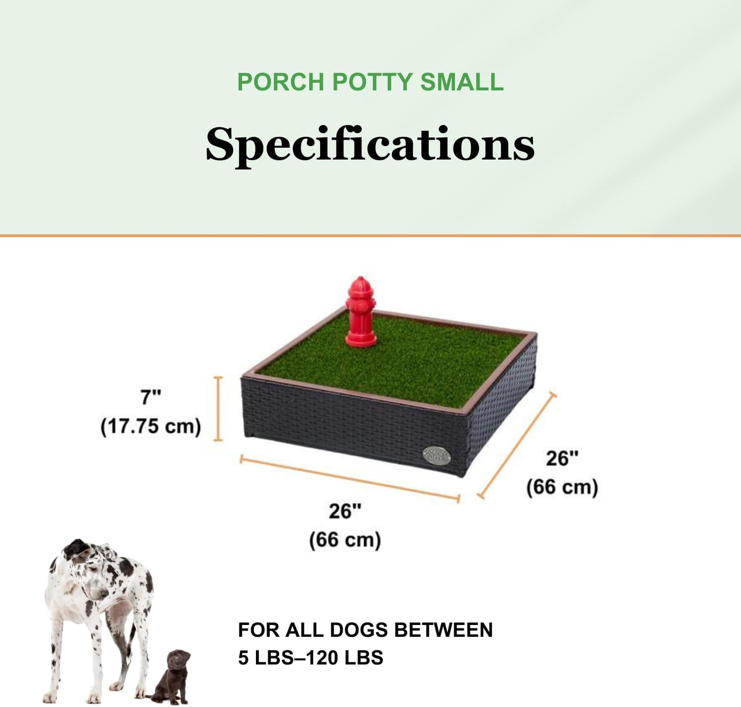 Porch Potty Artificial Grass Potty Pads for Dogs - Small Size 16x16x6 Reusable Potty Training Pad - Washable Pee Pads for Dogs - Unique Design - Instant Drainage -Quick Absorb - 2x2 Feet Grass Size