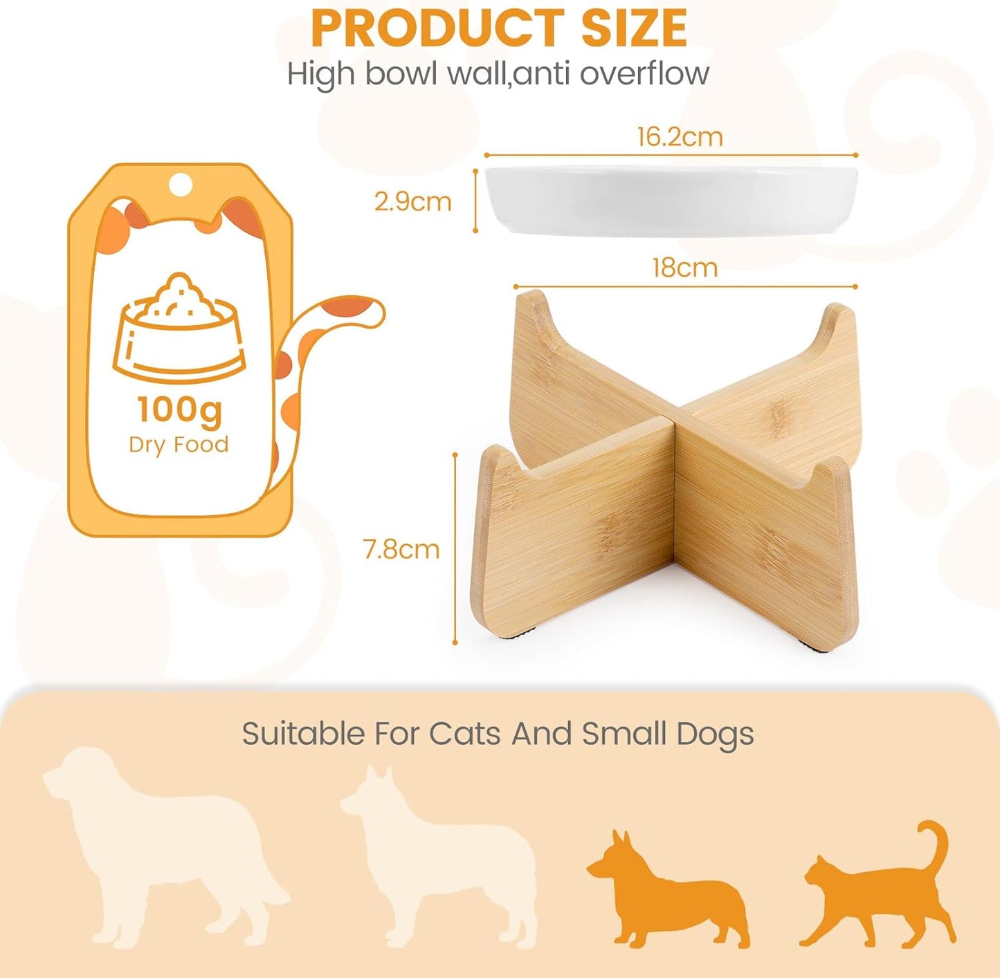 Pettom Pet Steel Grooming Tool Poodle Finishing Butter Comb 7 1/2-inch L silver Slow Feeder Cat Bowl with Stand, Ceramic Slow Eating Cat Bowl with Higher Edges Fish Pool Design Elevated Cat Food Bowl