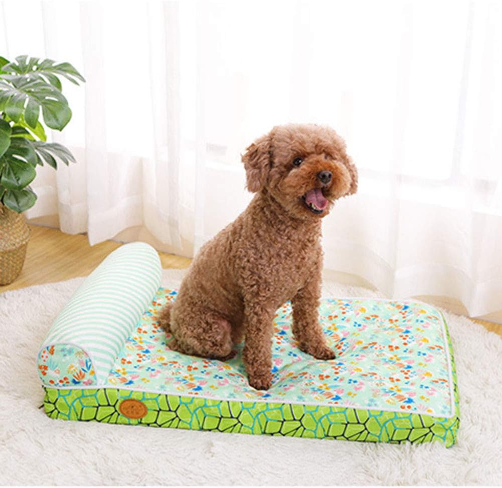 Orthopedic Dog Bed Durable Oxford Comfortable Dog Sofa Fully Removable and Washable Pet Bed for Small Medium Large Dogs Blue S (Green X)