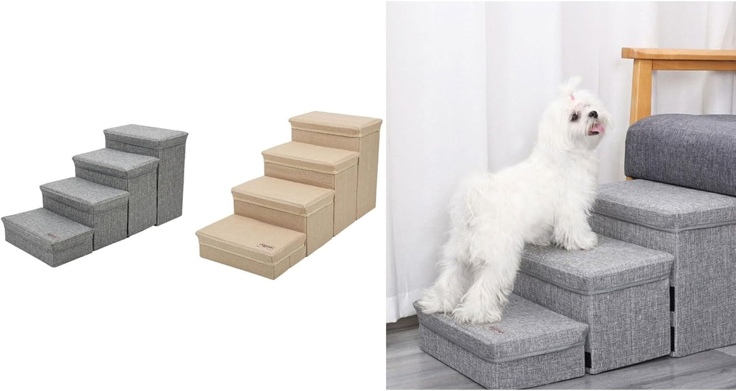 Pet Stairs for Bed Rise Dogs and Cats with Storage Climbing Supplies Furniture Large Capacity Storage Pet Ladder Dog Stairs to Bed