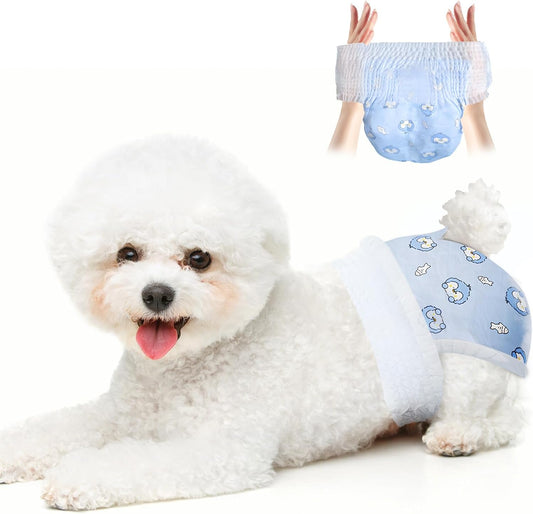 Disposable Dog Diapers Absorbent Soft Puppy Doggie Diapers for Female Dogs with Stretchy Waist Puppy Diaper in Heat Period Excitable Urination (S 10PCS)