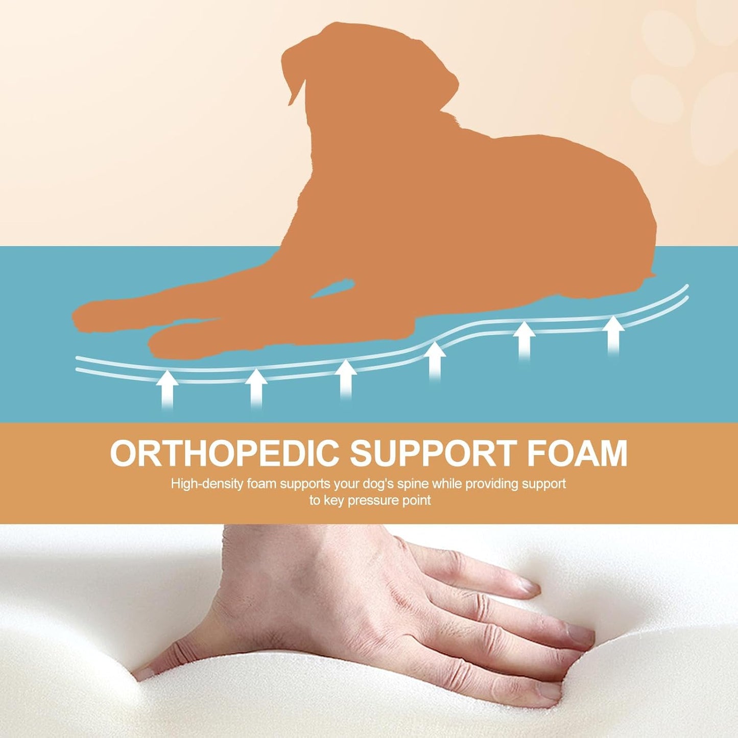 Self Warming Dog Bed Mat, 30"x20" Graphene & Glow-in-The-Dark Fabric Dog Crate Mat, Removable Washable Cover Anti-Slip Bottom Orthopedic Calming Pet Bed Pad for Kennel Cage