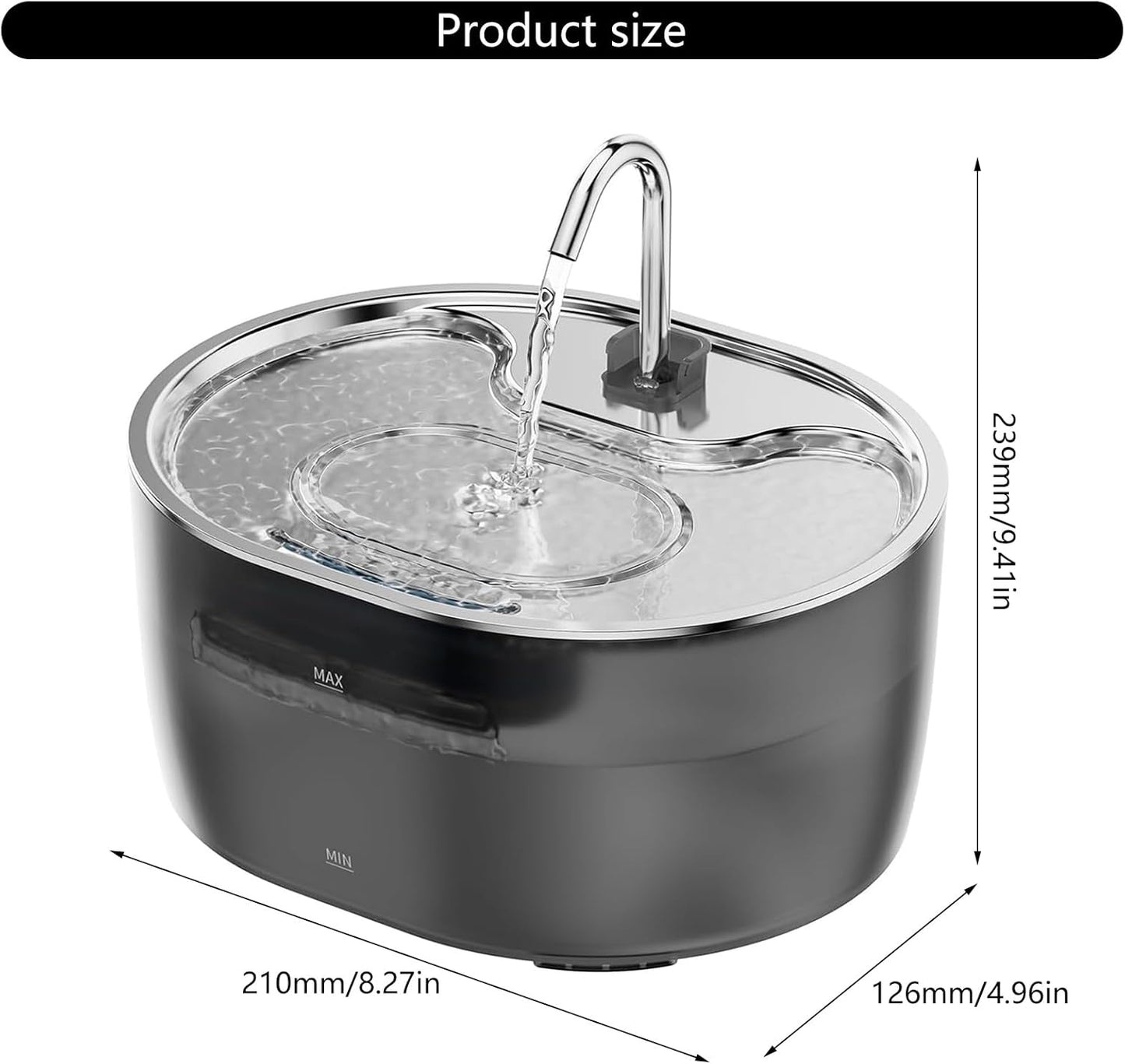 Stainless Steel Automatic Cats Water Fountain Large Capacity SelfCirculating Pet Drinking Bowl for and Dog Home Use Automatic Dog Water Dispenser