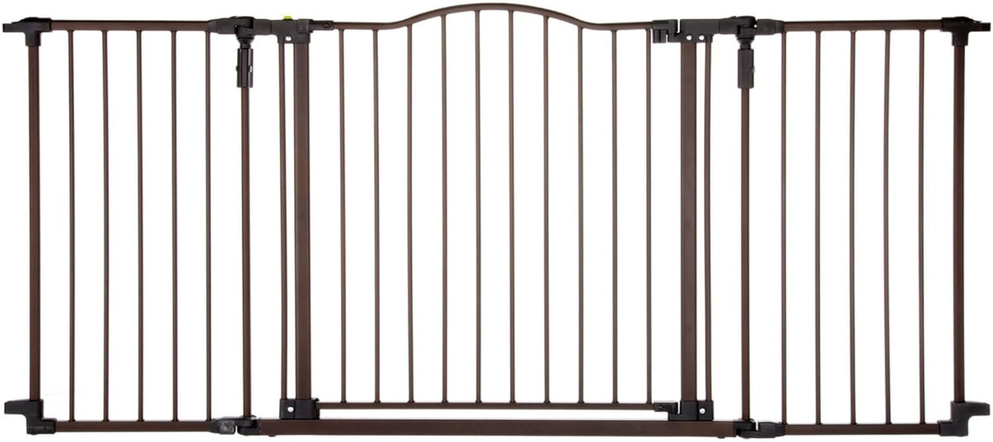 Toddleroo by North States - Deluxe Décor Safety Gate: Extra Wide - Adjustable 38.3 to 72 Inches W - 30 Inches T - Matte Bronze