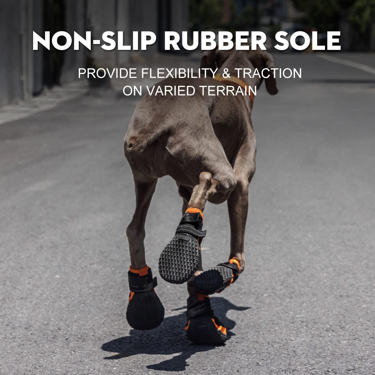 Dog Shoes for Large Dogs,Waterproof Dog Booties for Hot Pavement Winter Snow,Anti-Slip Dog Boots Paw Protector with Reflective Strips for Outdoor Walking Hiking (Black,3")