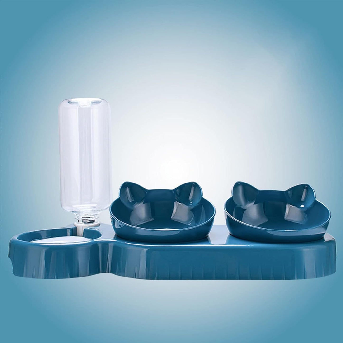 Pet Food Feeder and Waterer Detachable Anti-overturning Bowl Anti-Leak Water Fountain- Slanted Raised Bowl