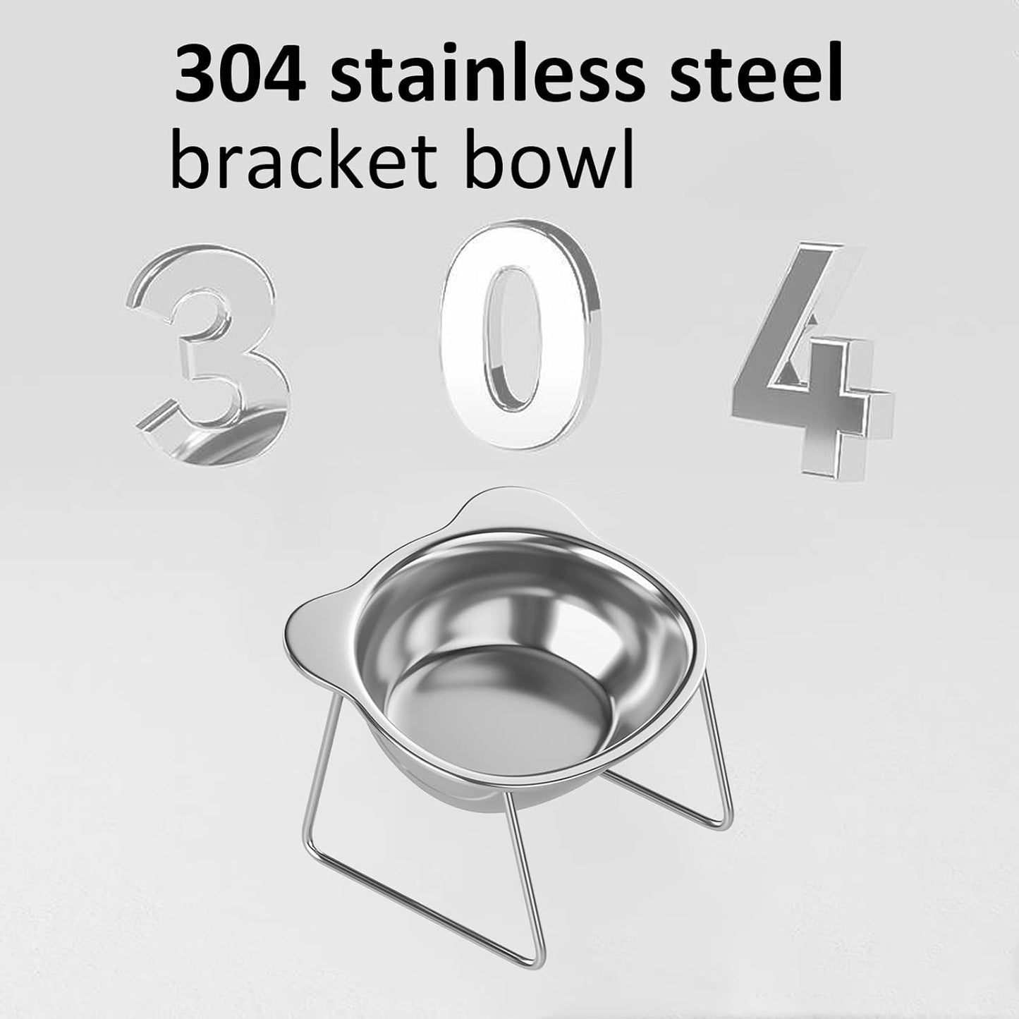 Stainless Elevated cat Bowls 5.9 Inch with Metal Stand Slip Resistant Base 15 Degrees Tilted Raised Pet Dishes Double Bowl Design Food and Water Dish for Cats Kitten Small Dog (2 Pack Raised Bowls)