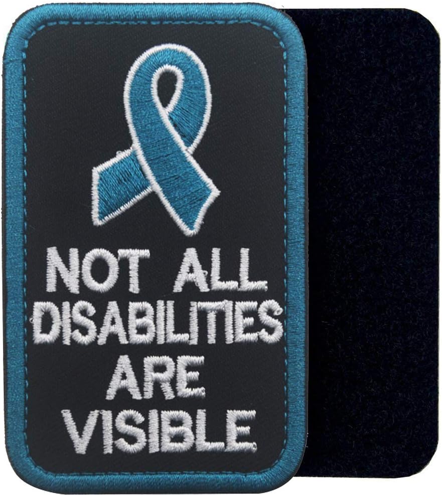 Service Dog PTSD Do Not Distract, Not All Disabilities are Visible, Stress Stress Anxiety Response Vests/Harnesses Emblem Embroidered Fastener Hook Loop Backing Patches