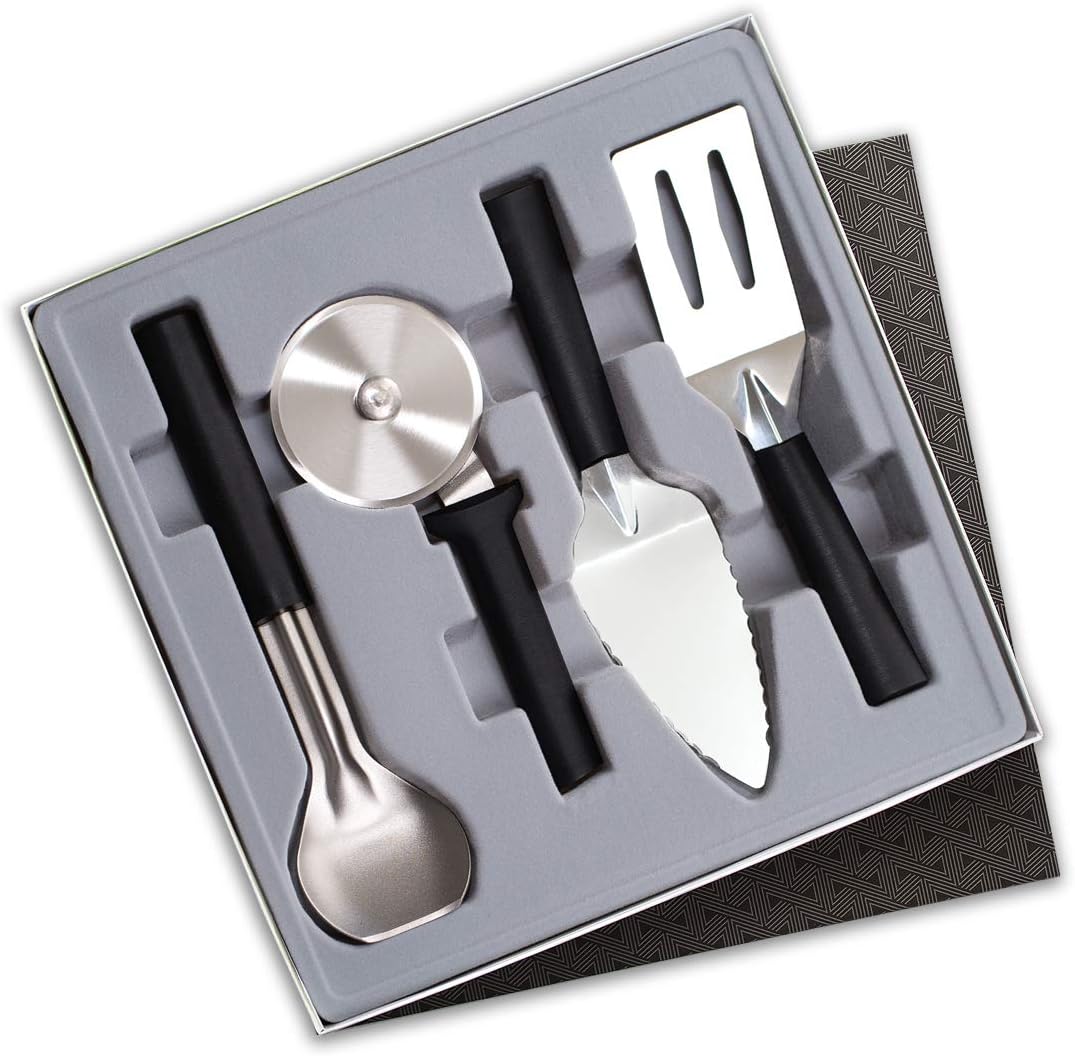 Rada Cutlery Ultimate Utensil Gift Set (G250), 4-Piece Utensil Set, Stainless Steel Blades, Black Handle