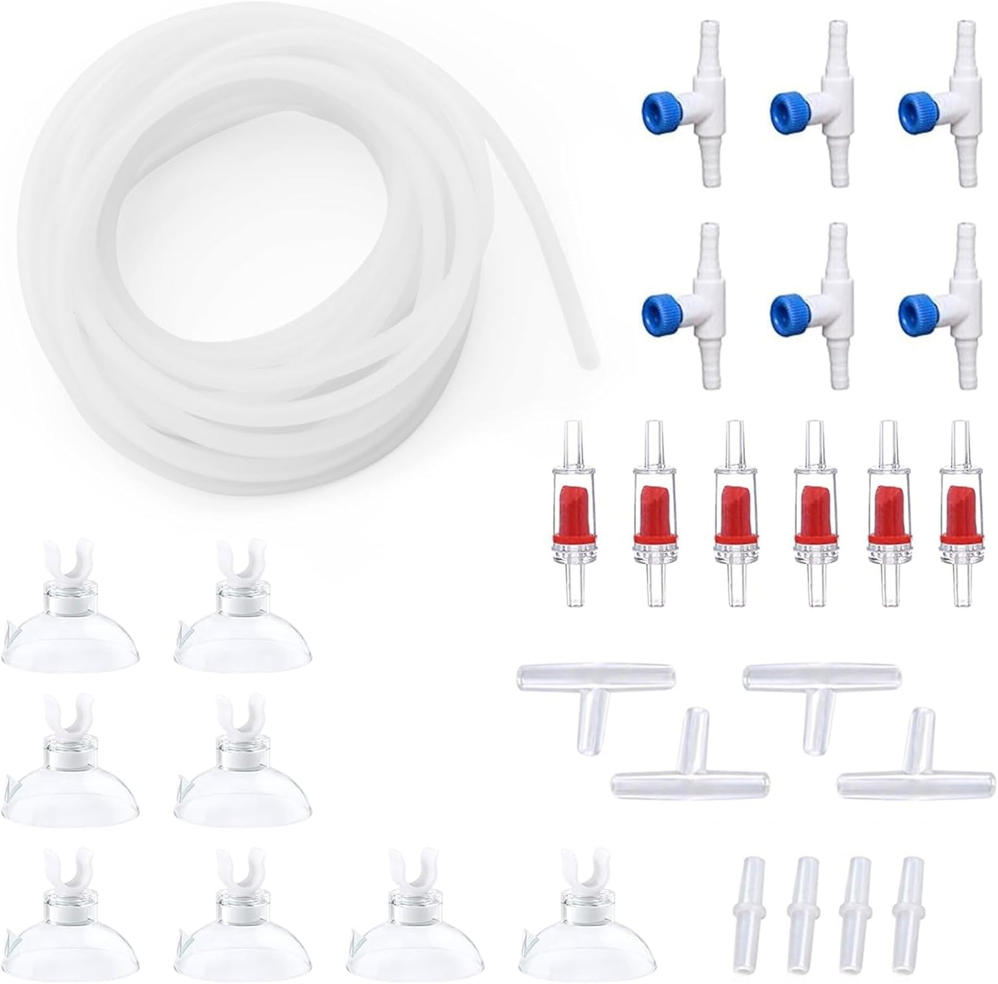 Premium 25FT 3/16inch Air Hose for Aquarium with Connector,Check Valve, Control Valve Accessories (Translucent, 25 ft.)