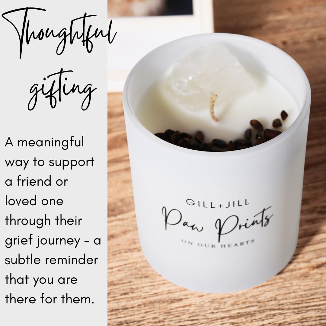 Premium Paw Prints Pet Memorial Candle – Paraffin-Free Soy Wax, Dog Memorial Gifts for Loss of Dog, Pet Loss Sympathy & Bereavement Gift, Rainbow Bridge Remembrance Gift for Grieving Pet Owner