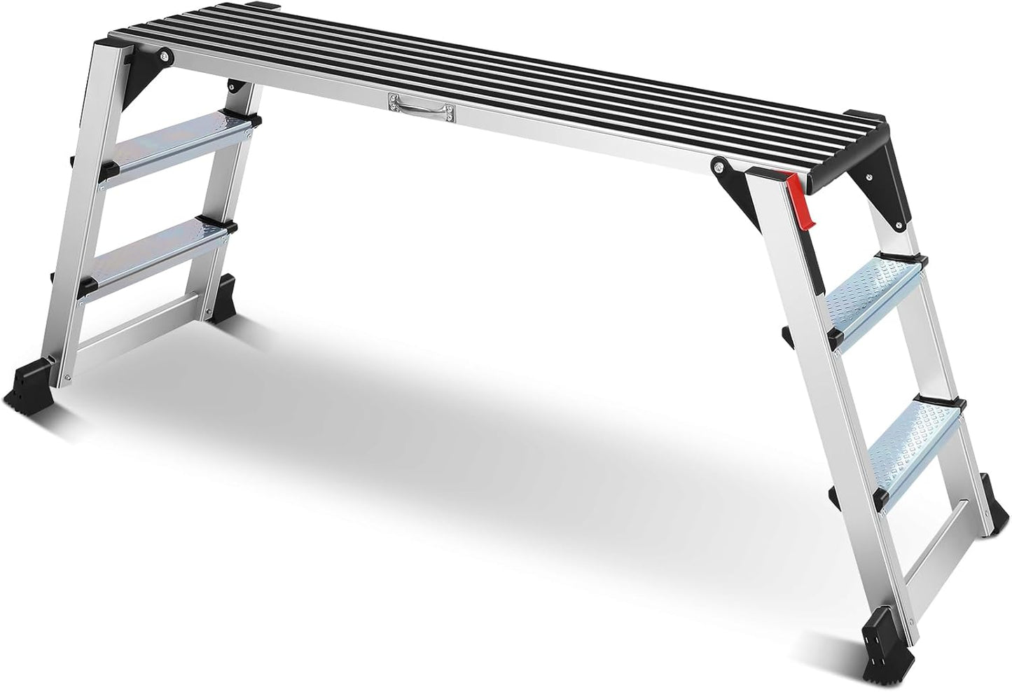 Aluminum Work Platform, Folding Work Platform, 45"×12"×27" 𝐓𝐰𝐨 𝐒𝐭𝐞𝐩 Ladder, Heavy Duty Work Platform Step Ladder Capacity 660 lbs Above for Washing Vehicles, Cleaning, Decorating