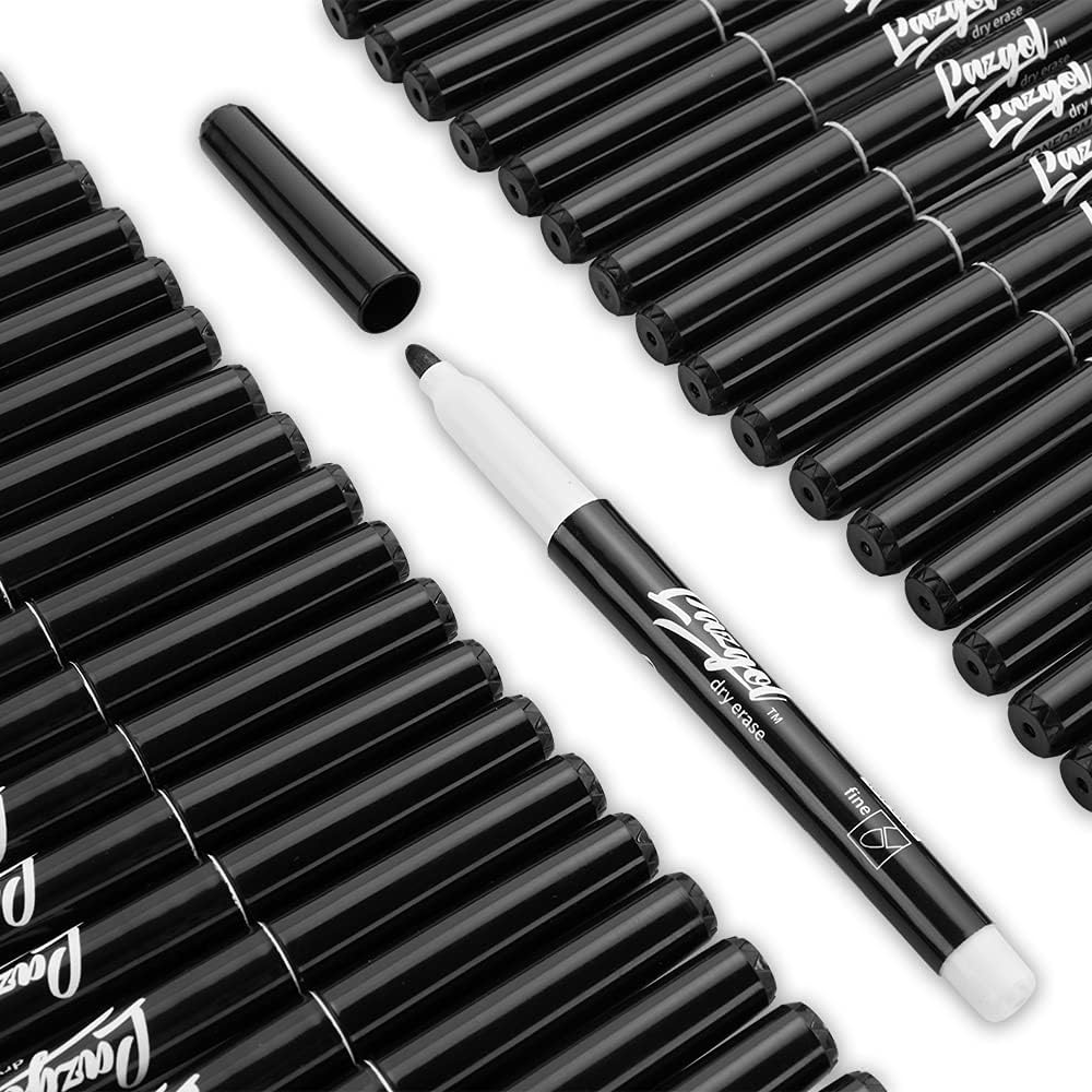 Dry Erase Markers Bulk, 60 Pack Black Low Odor Whiteboard Markers, Fine Point Dry Erase Markers Perfect for Writing on Dry Erase Whiteboard Mirror Glass for School Office Home