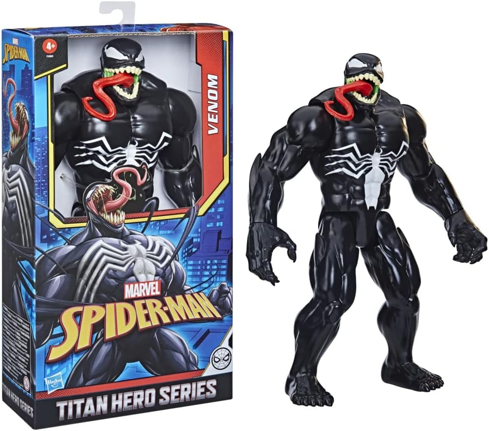 Marvel Titan Hero Series Deluxe Venom Toy 12-Inch-Scale Collectible Action Figure, Kids Ages 4 and Up