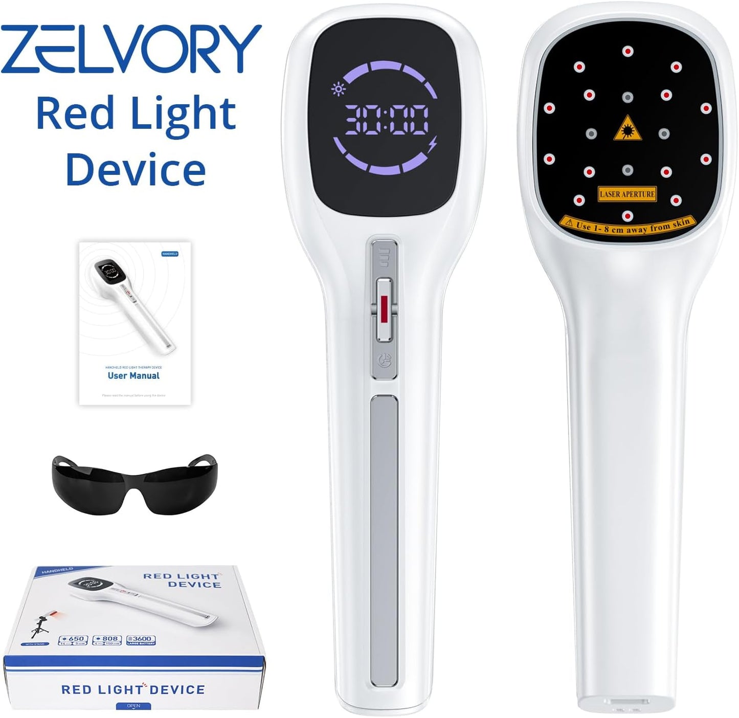 Cold Laser Therapy Device for Humans & Dogs, 4x808nm + 14x650nm Red Light Therapy for Body Pain Relief, Handheld lllt Near Infrared Light Wand with Stand for Joint, Back, Knee, Muscle Use