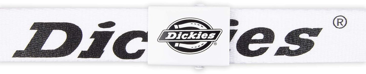 Dickies mens Fabric Web Plaque Logo Buckle Belt - One Size Cut-to-fit- Fits Up to Size 42" Waist