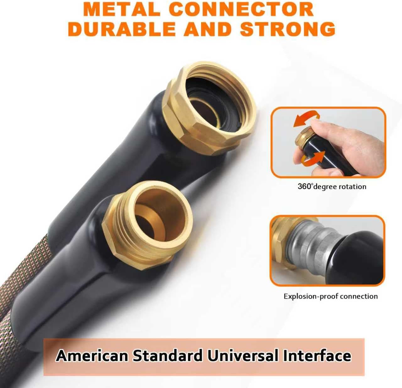 Garden Hose 100FT - 600PSI High Pressure, Kink-Free & Lightweight, Abrasion Resistant Water Hose for Car Wash, Lawn, Watering