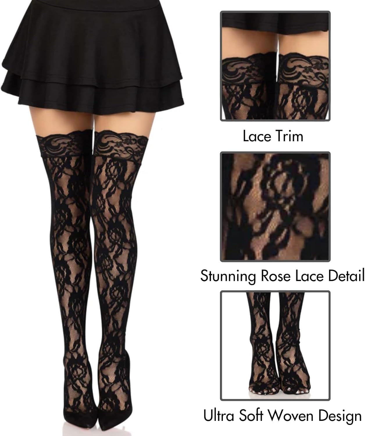Leg Avenue Women's Hosiery Lace Thigh Highs