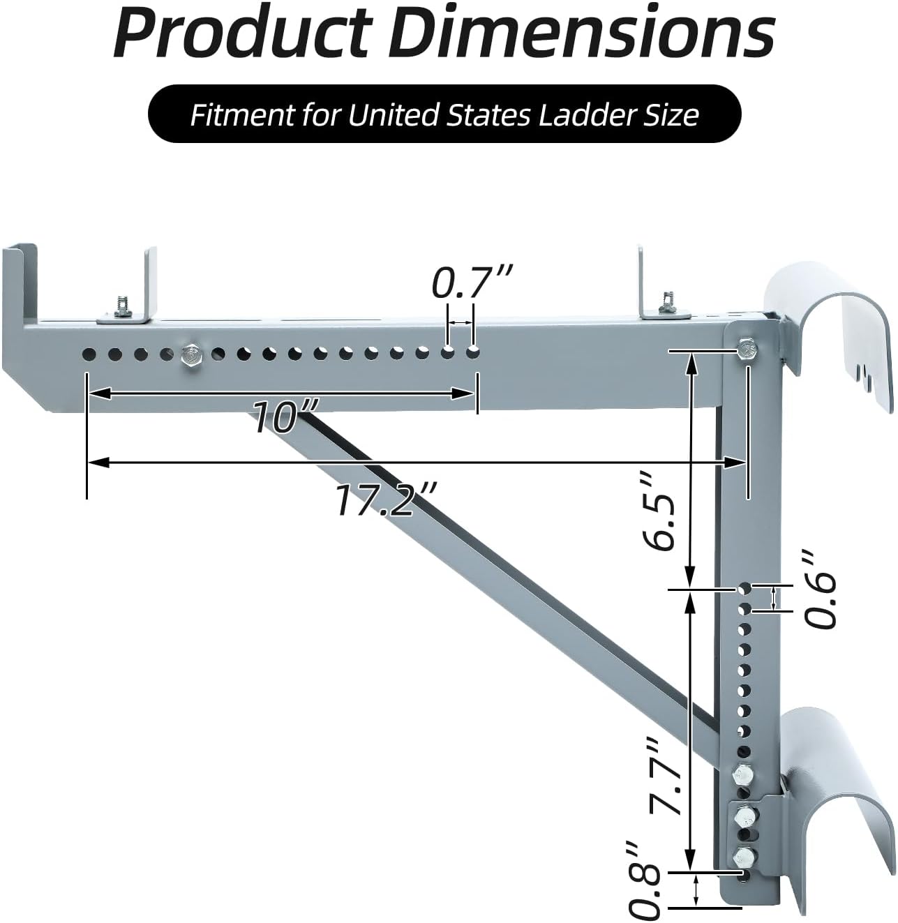 Ladder Jacks,Short Body Ladder Jacks-2Pack, Siliver