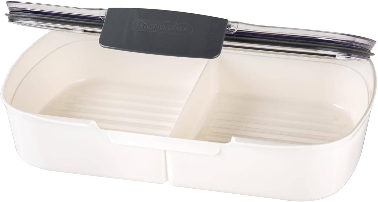 ProKeeper Split Deli Food Storage Container with Air-Tight Silicone Seal and Dry Erase Compatible Lid, 11.75