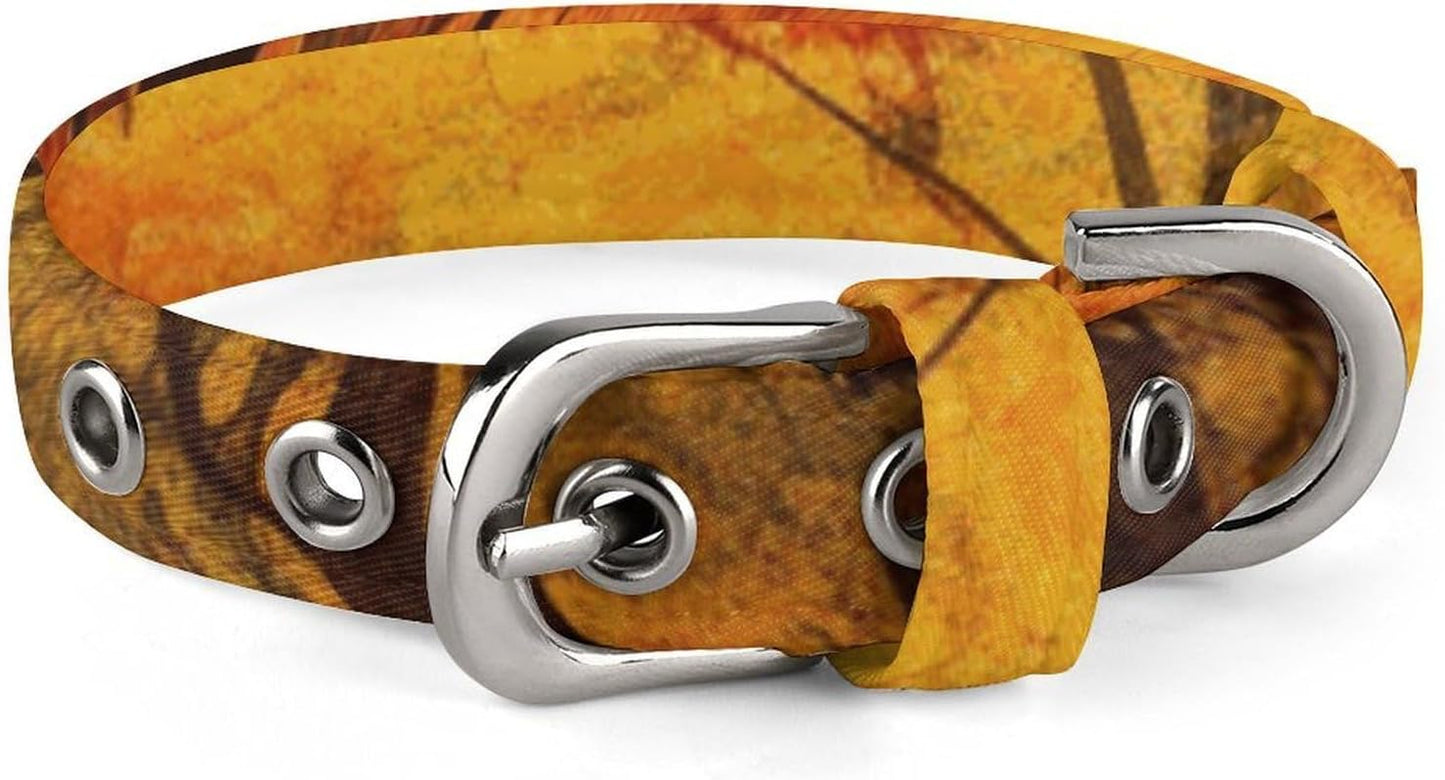 Fall Foliage Dog Collar with Buckle Adjustable Martingale Pet Collars Cute Female Male Puppy Collar Soft Waterproof Cat Collars for Small Medium Dogs