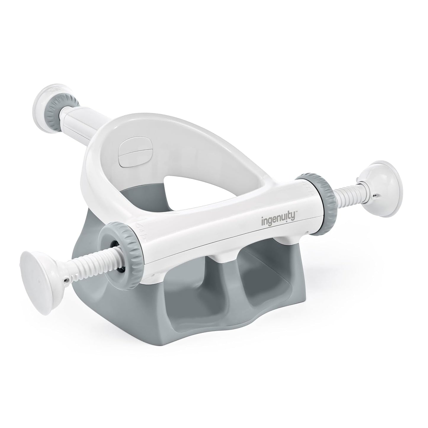 Ingenuity My Bath Seat for Sit-Up Baby Bathing, Sure & Secure Suction Cups, ASTM Safety Tested & Approved, Backrest for Assisted Sitting, Easy Setup & Storage, Gray