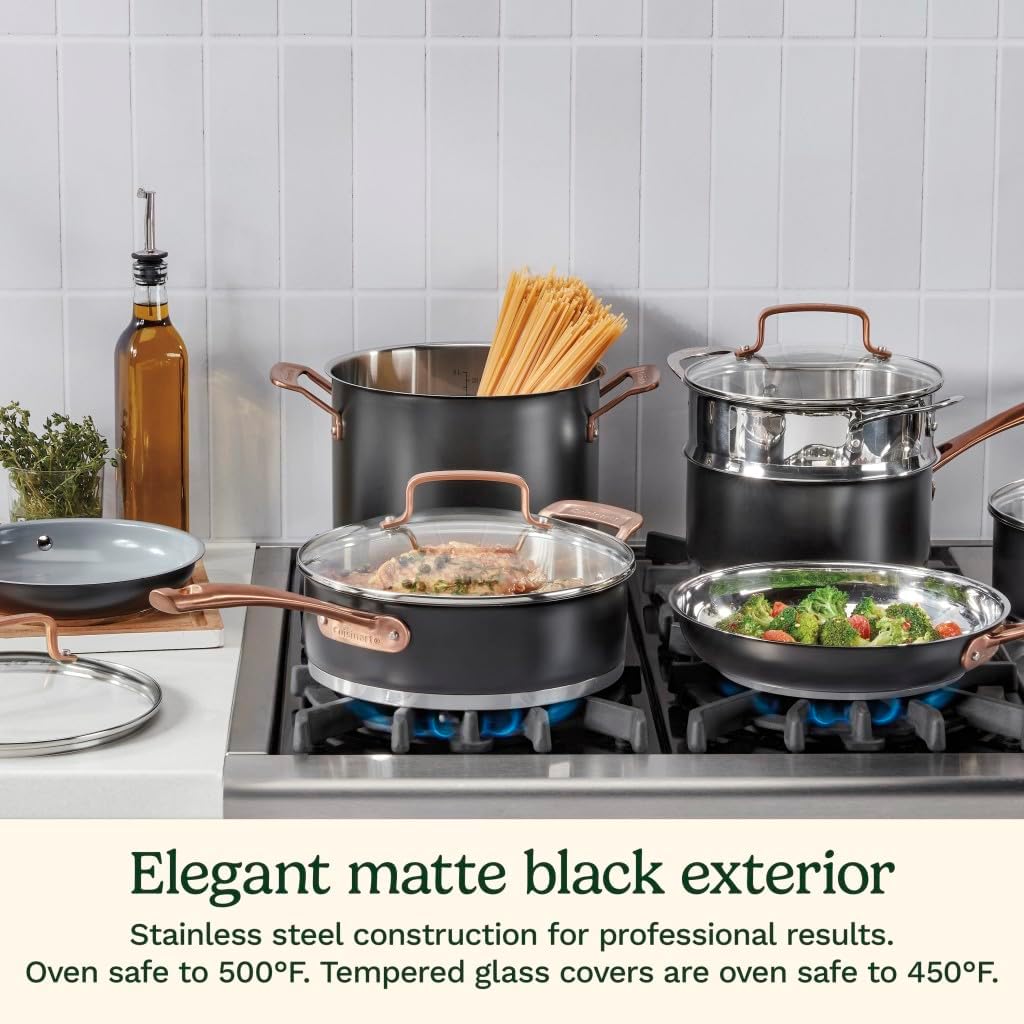 Cuisinart 11-Piece Matte Black Elegance Cookware Set