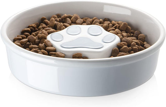 Y YHY Slow Feeder Dog Bowls, Ceramic Dog Bowls for Dry and Wet Food, Non-Slip Slow Dog Bowls for Small and Medium Dogs, Slow Feeder for Cats and Dogs, 21 oz - 2 Cup