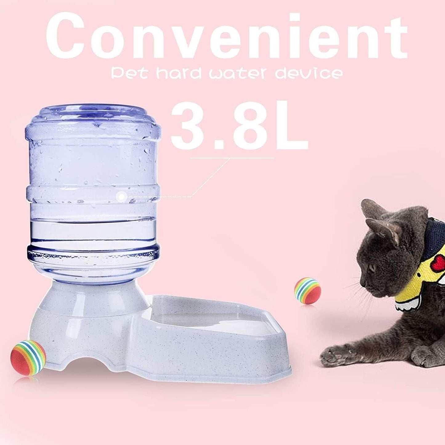 Pet Water Dispenser Station Replenish Pet Waterer for Dog Cat Animal Automatic Gravity Water Drinking Fountain Bottle Bowl Dish Stand Pet Water Dispenser (Color : Waterer+Feeder) (Waterer)