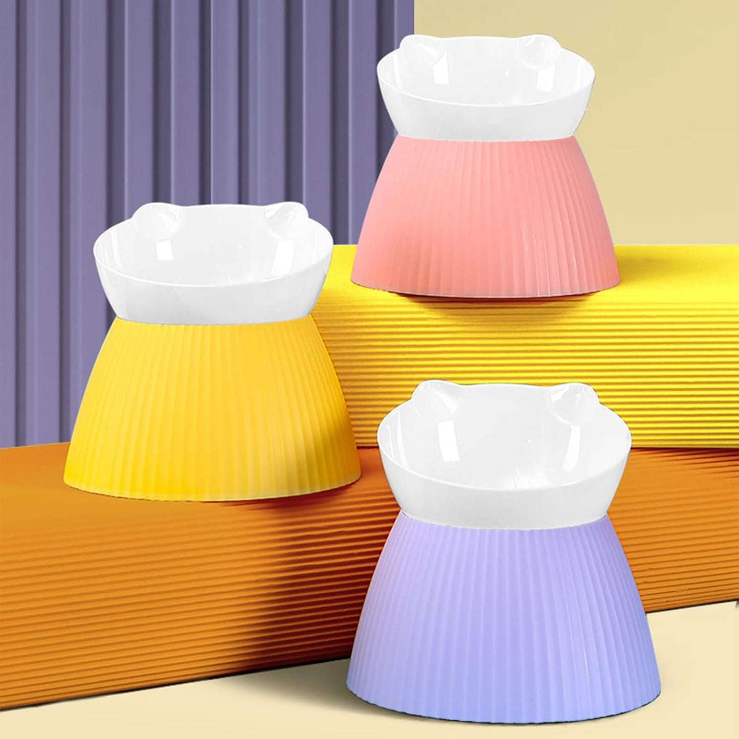 Elevated Pet Bowls for Cats Food Water Bowl for Cat Bowl Pet Feeding for Cat Dogs Feeder Neck Guard Stand
